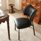 Retro Armless Faux Leather Upholstered Dining Chair