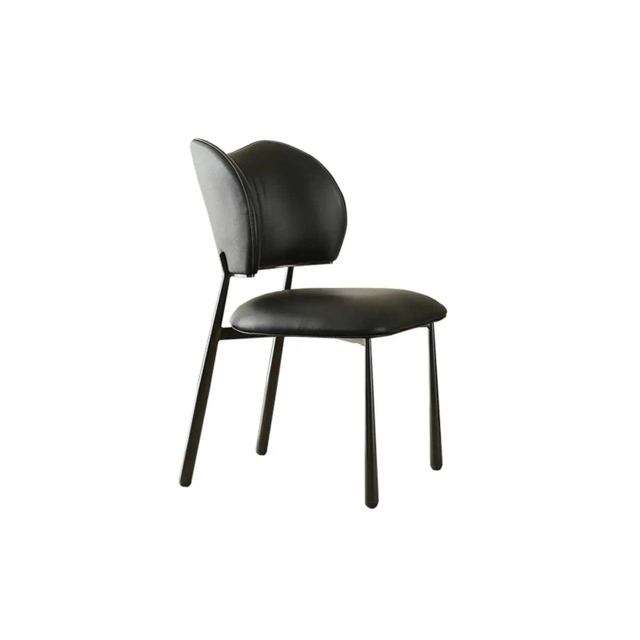 Retro Armless Faux Leather Upholstered Dining Chair