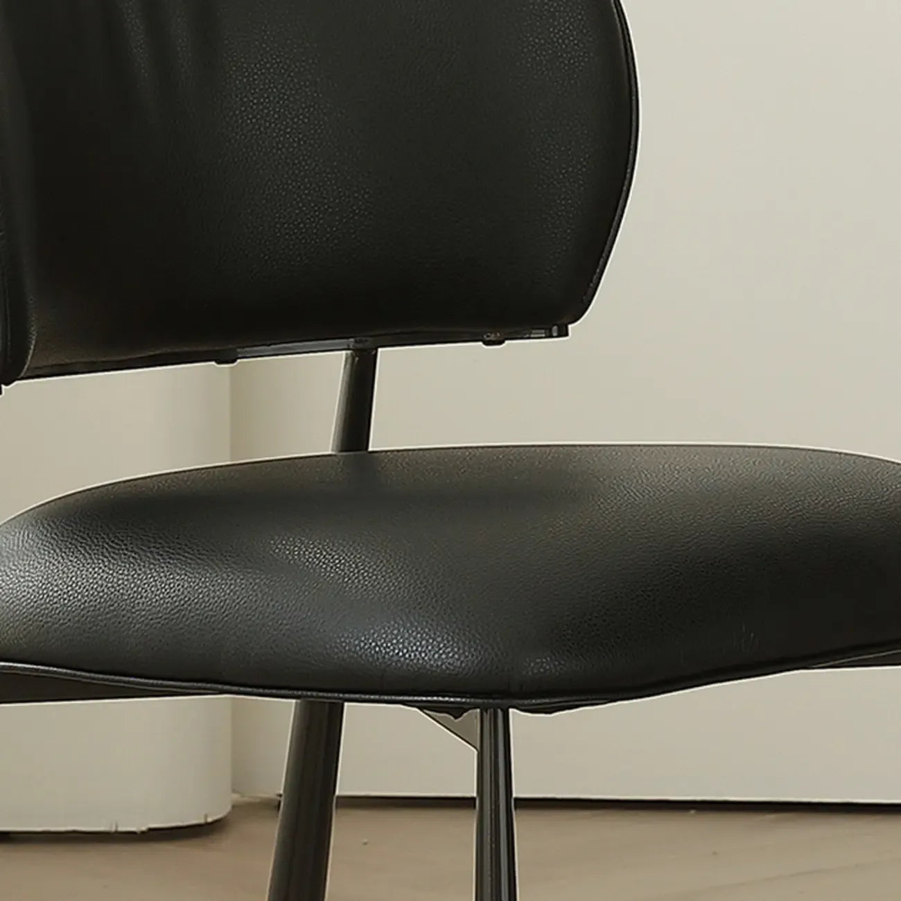 Retro Armless Faux Leather Upholstered Dining Chair