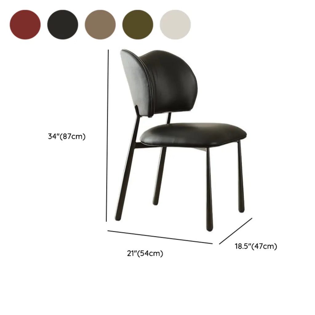 Retro Armless Faux Leather Upholstered Dining Chair