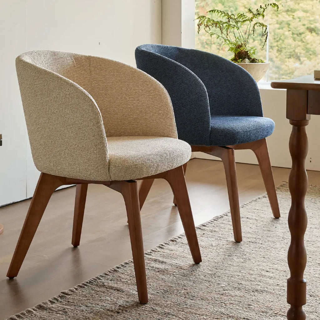 Modern Swivel Barrel Dining Chair with Arms