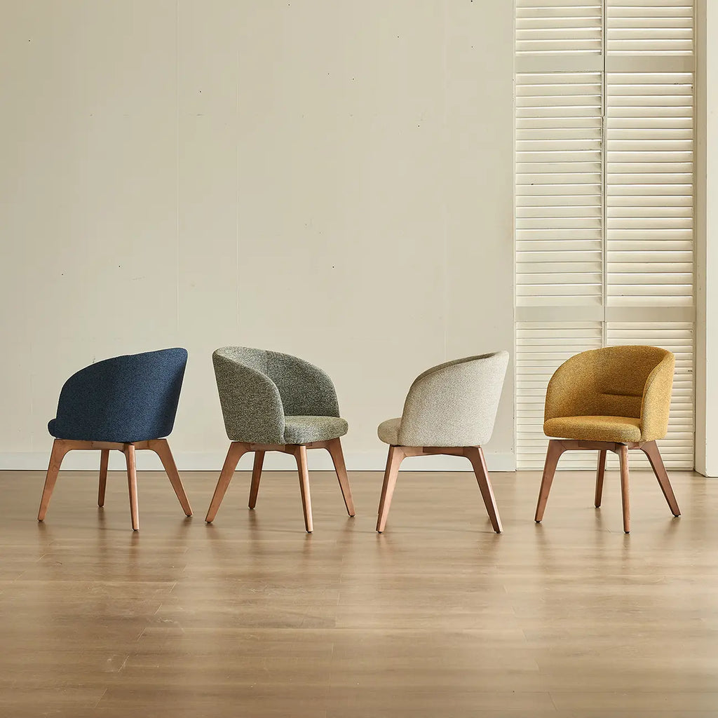 Modern Swivel Barrel Dining Chair with Arms