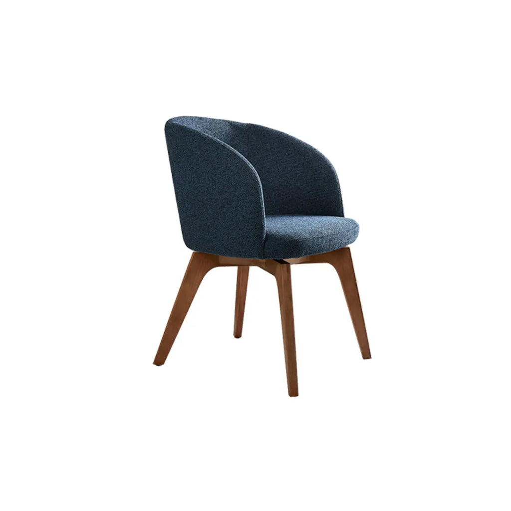 Modern Swivel Barrel Dining Chair with Arms