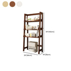 Narrow Modern Rubberwood Ladder Bookcase Open Back