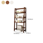 Narrow Modern Rubberwood Ladder Bookcase Open Back