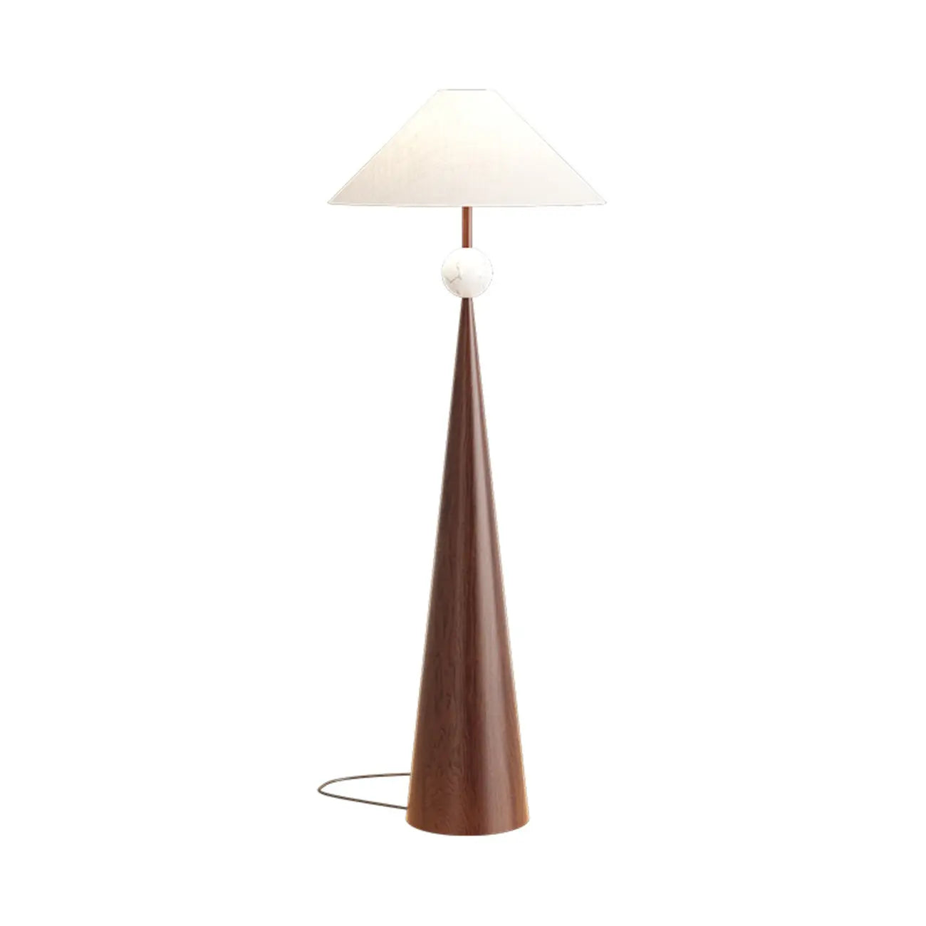 Contemporary Tapered Metal Floor Lamp Fabric Shade