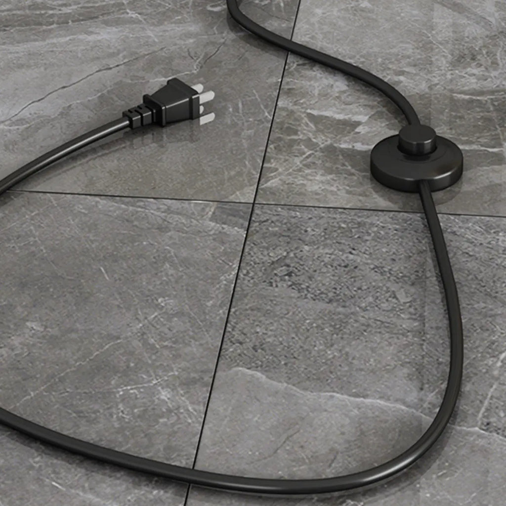 Contemporary Tapered Metal Floor Lamp Fabric Shade