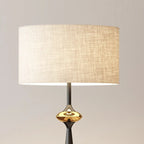 Contemporary Tapered Metal Floor Lamp Fabric Shade