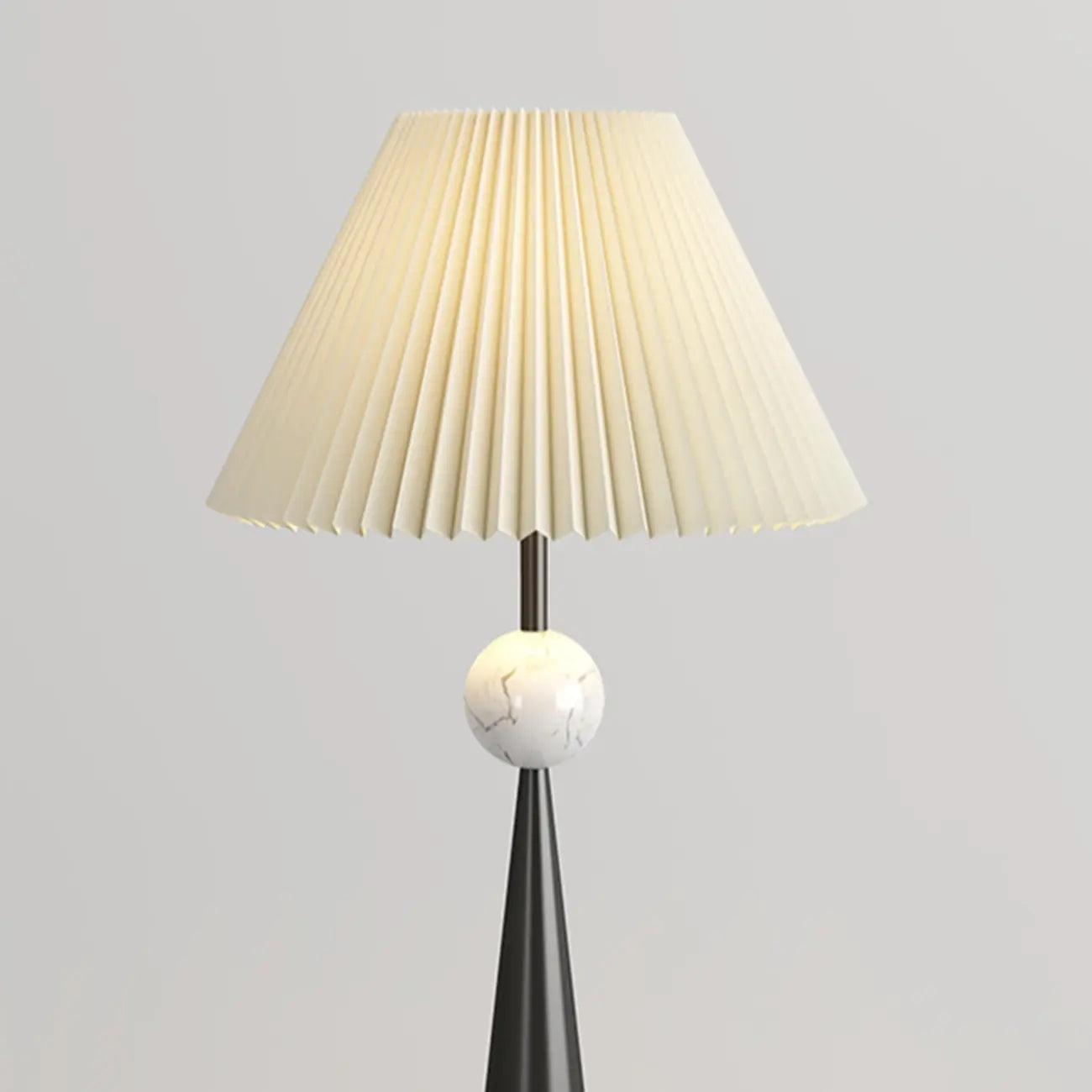 Contemporary Tapered Metal Floor Lamp Fabric Shade