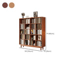 Mid Century Modern Oak Wood Closed Back Standing Bookcase