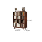 Mid Century Modern Oak Wood Closed Back Standing Bookcase