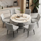 contemporary Upholstered Low Back Chenille Dining Chairs