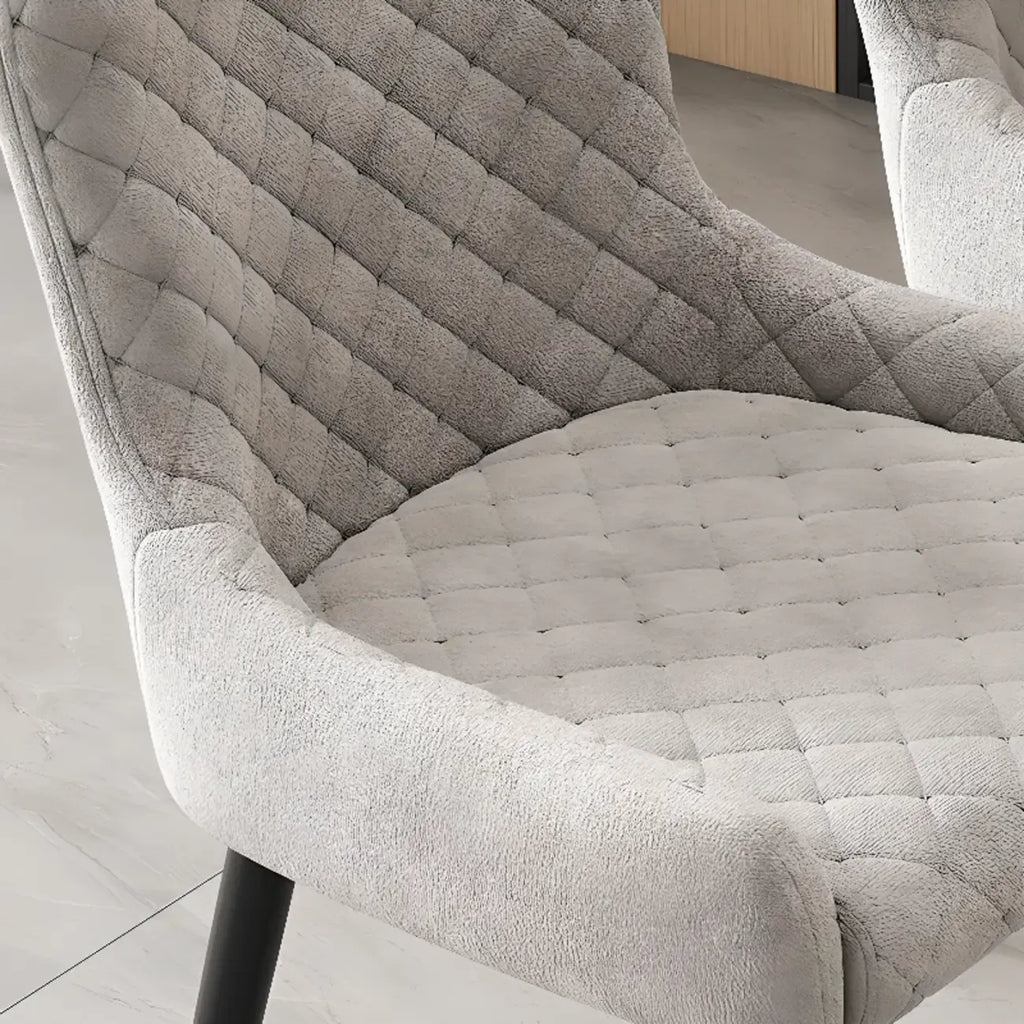 contemporary Upholstered Low Back Chenille Dining Chairs