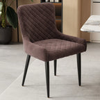 contemporary Upholstered Low Back Chenille Dining Chairs