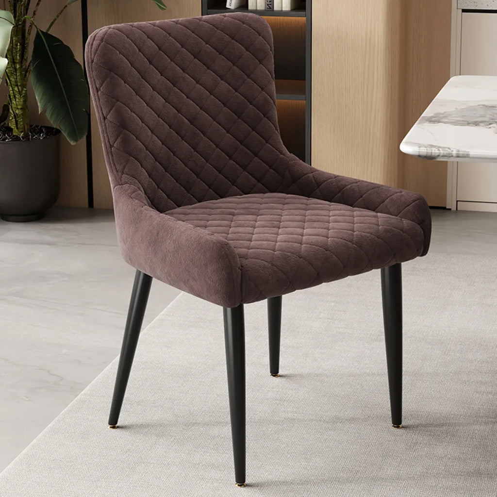 contemporary Upholstered Low Back Chenille Dining Chairs