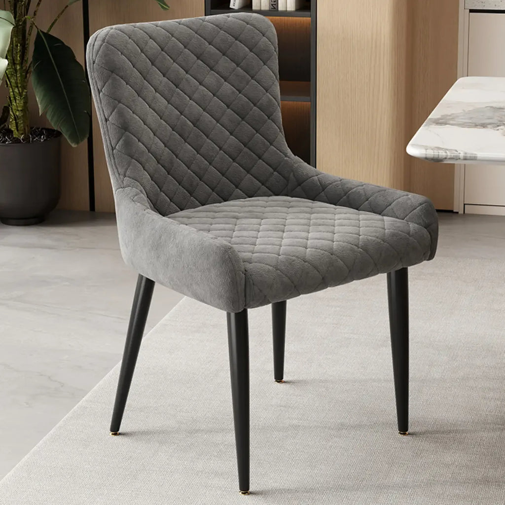 contemporary Upholstered Low Back Chenille Dining Chairs