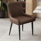 contemporary Upholstered Low Back Chenille Dining Chairs