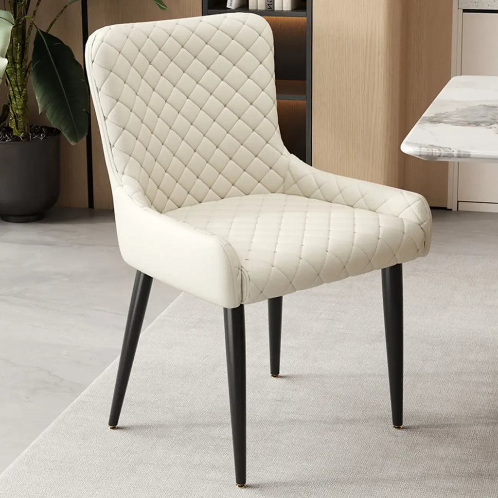 contemporary Upholstered Low Back Chenille Dining Chairs