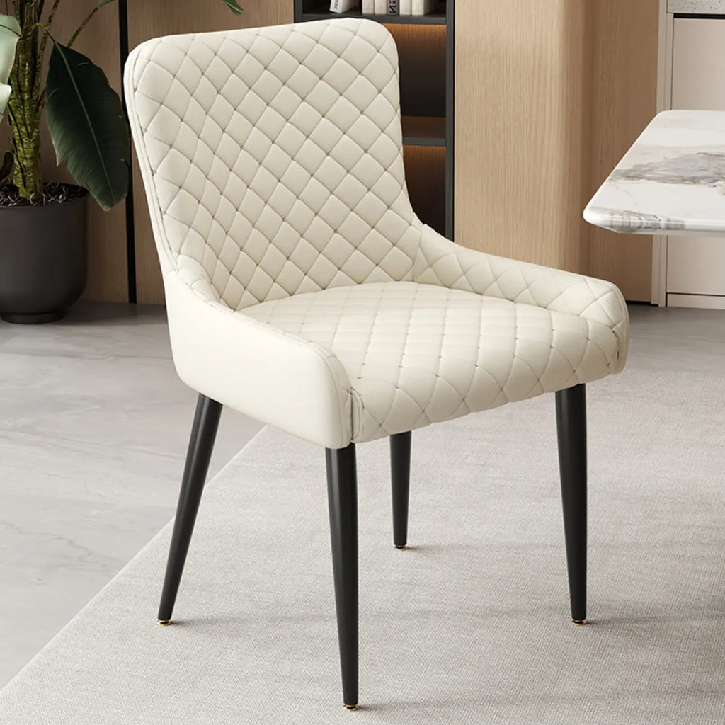 contemporary Upholstered Low Back Chenille Dining Chairs