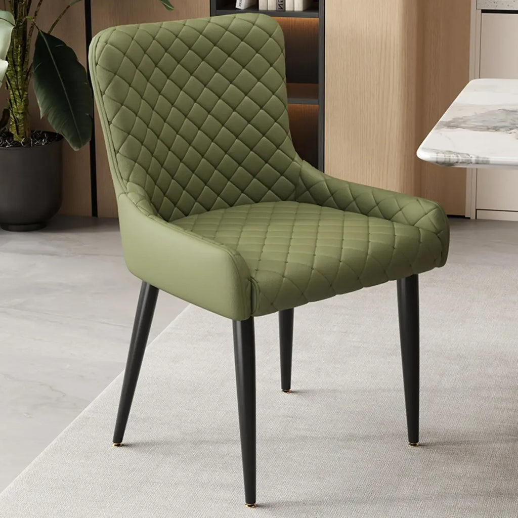 contemporary Upholstered Low Back Chenille Dining Chairs