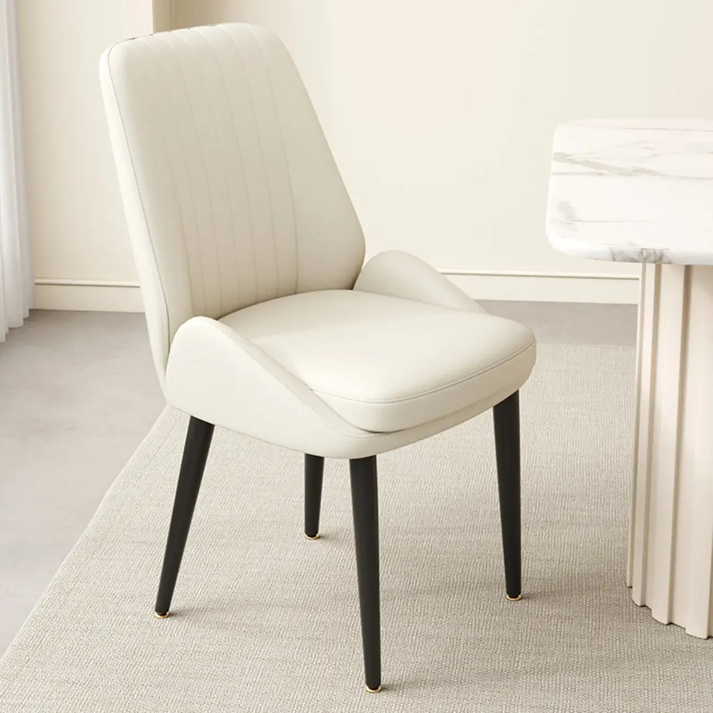 contemporary Upholstered Low Back Chenille Dining Chairs