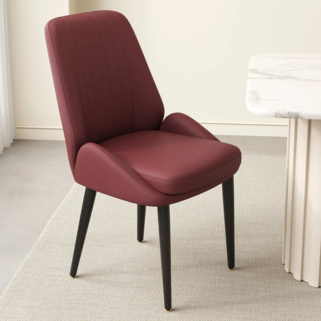 contemporary Upholstered Low Back Chenille Dining Chairs