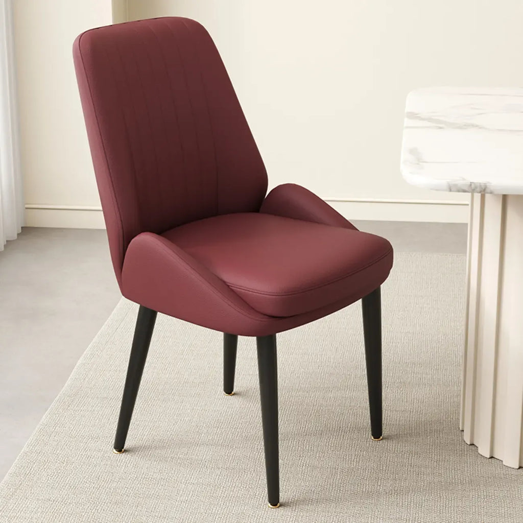 contemporary Upholstered Low Back Chenille Dining Chairs