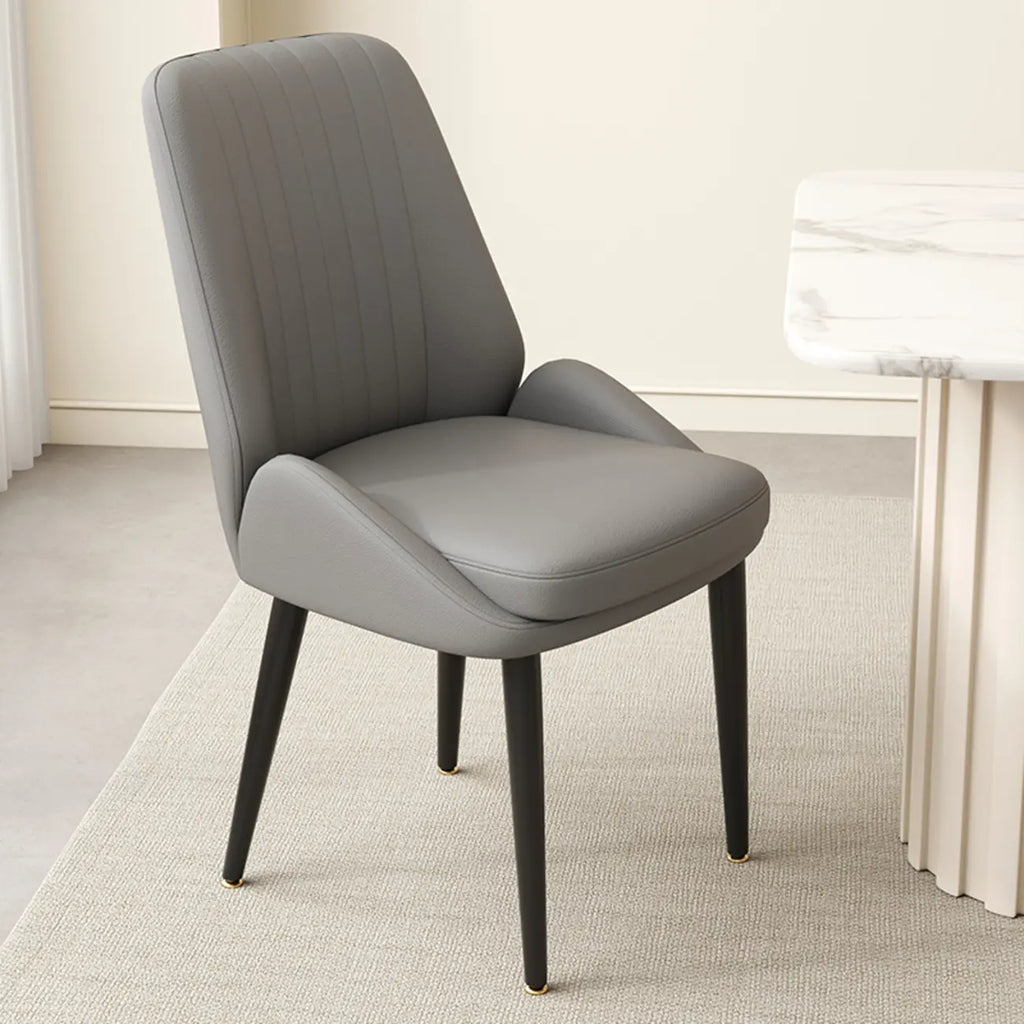 contemporary Upholstered Low Back Chenille Dining Chairs