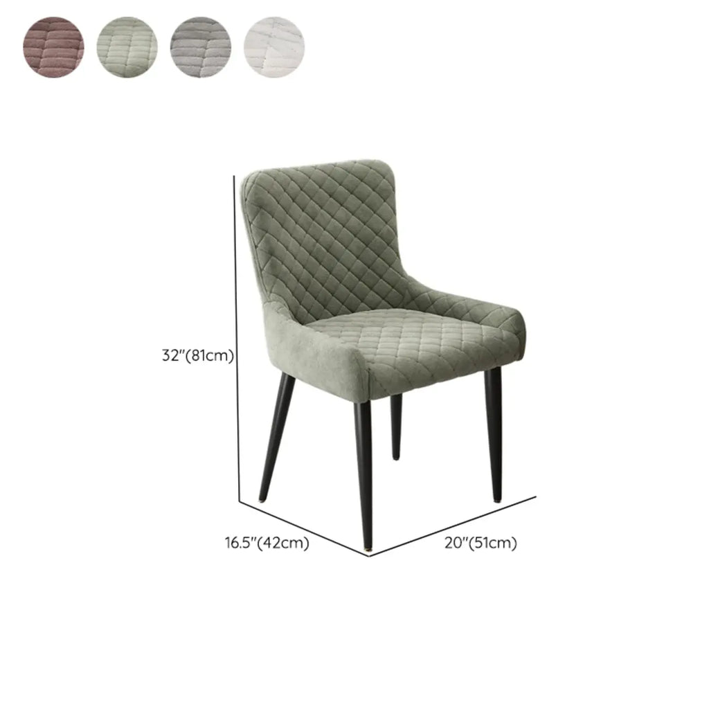 contemporary Upholstered Low Back Chenille Dining Chairs