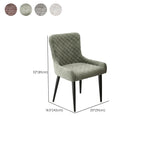 contemporary Upholstered Low Back Chenille Dining Chairs
