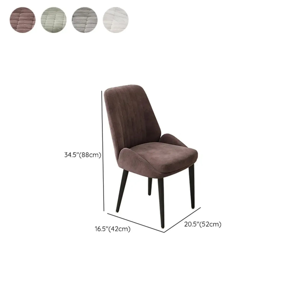 contemporary Upholstered Low Back Chenille Dining Chairs