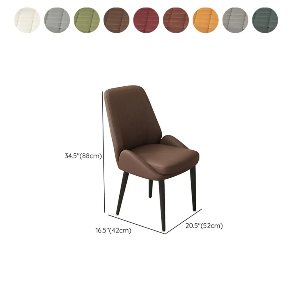 contemporary Upholstered Low Back Chenille Dining Chairs