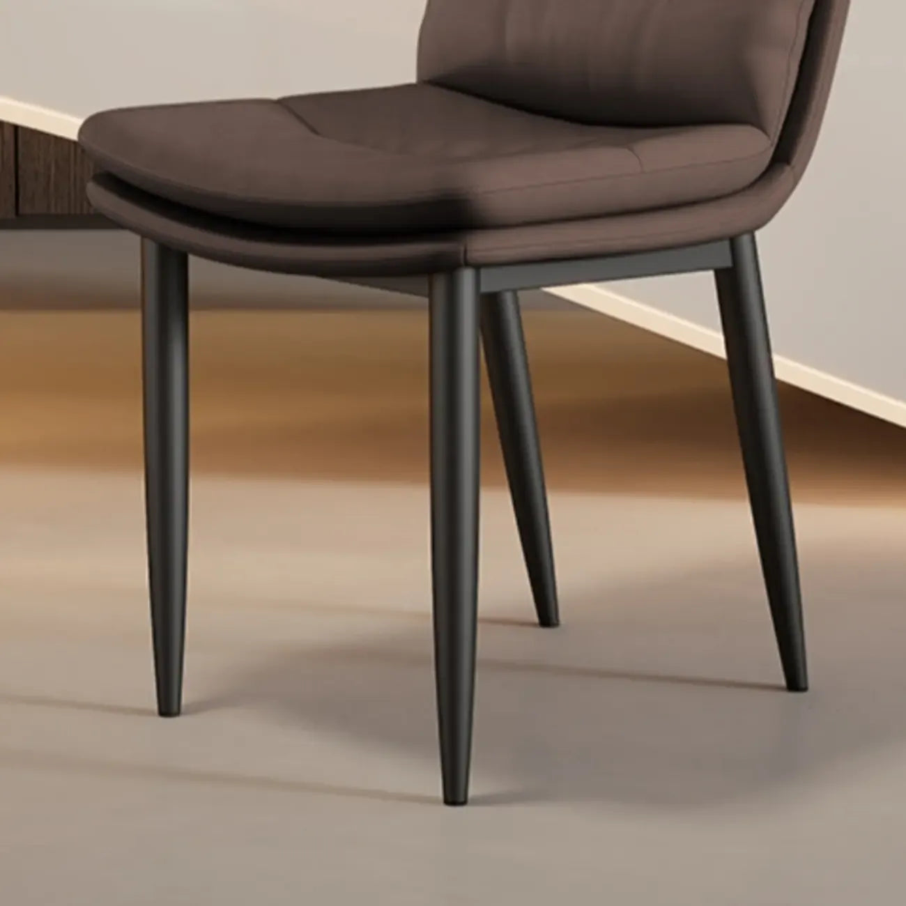 Modern Channel Tufting Upholstered Faux Leather Dining Chair