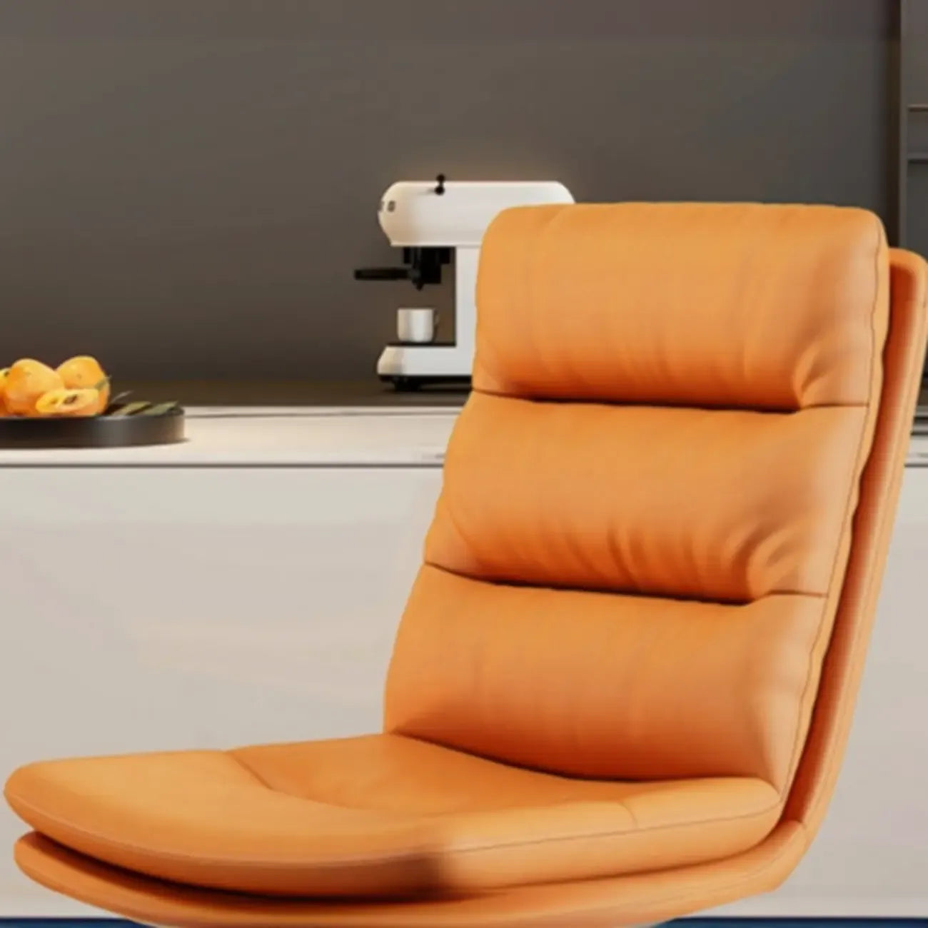 Modern Channel Tufting Upholstered Faux Leather Dining Chair