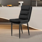 Modern Channel Tufting Upholstered Faux Leather Dining Chair
