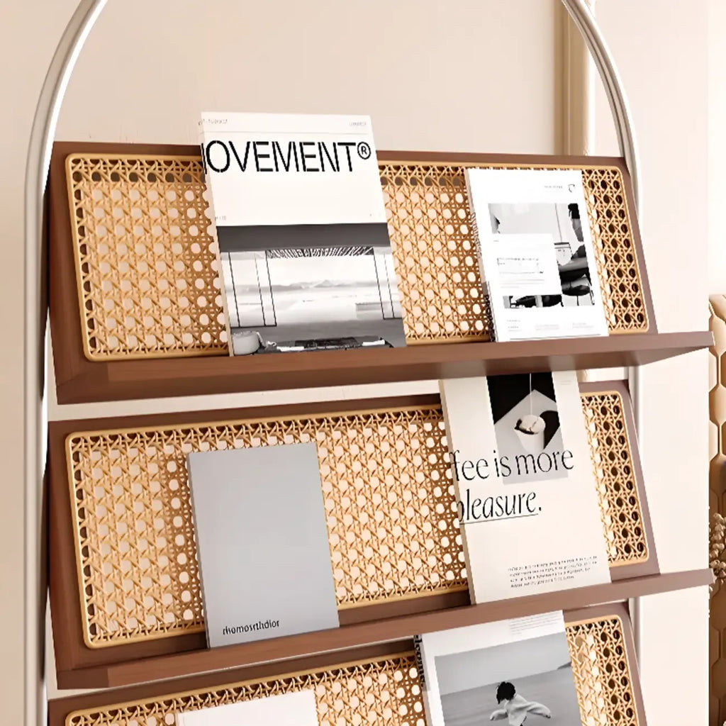5-tier Modern Alloy Display Vertical Closed Back Bookcase