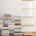 Vertical Lucite Open Back Etagere Narrow Bookshelves