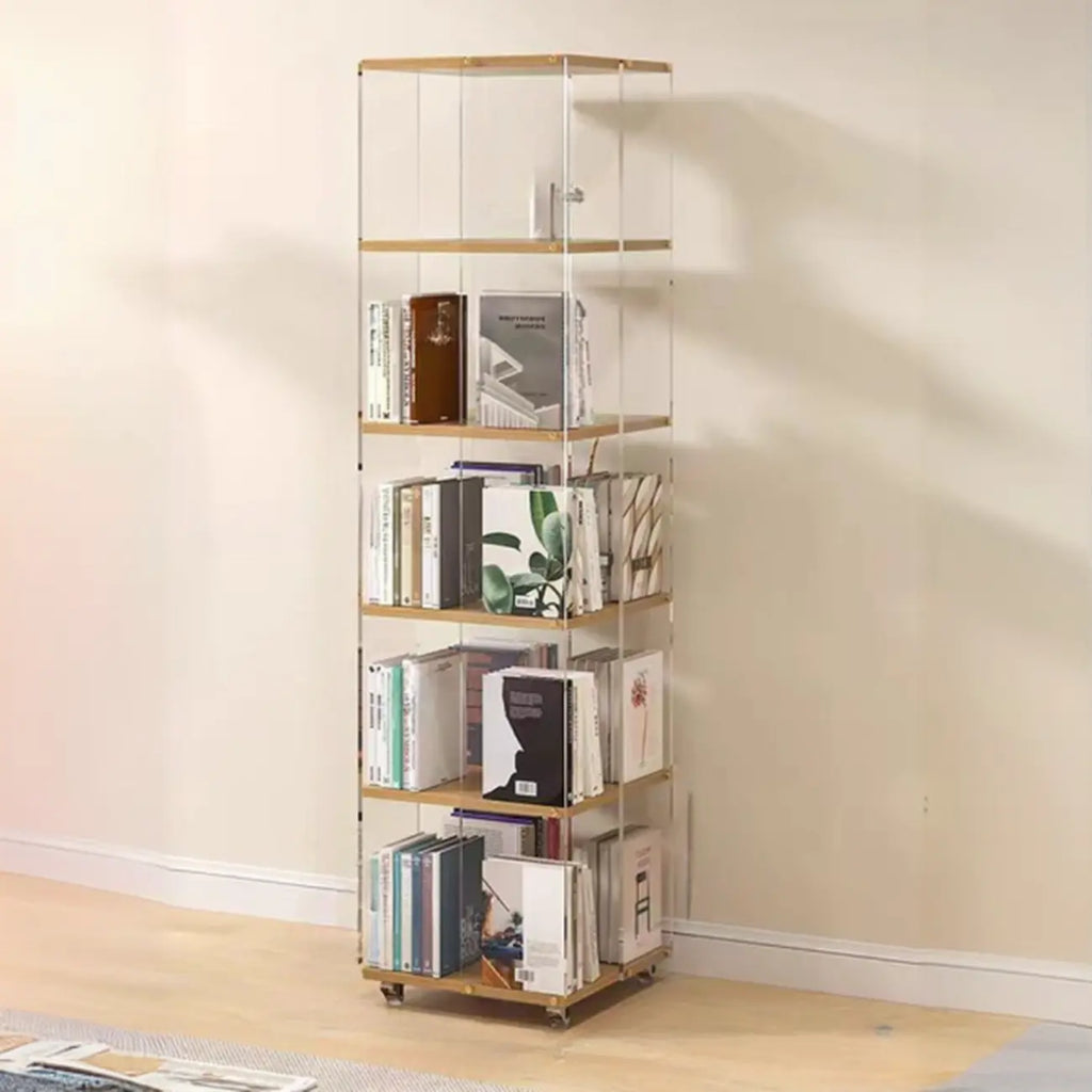 Vertical Lucite Open Back Etagere Narrow Bookshelves