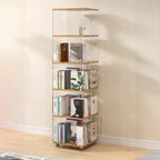 Vertical Lucite Open Back Etagere Narrow Bookshelves