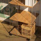 Vertical Lucite Open Back Etagere Narrow Bookshelves