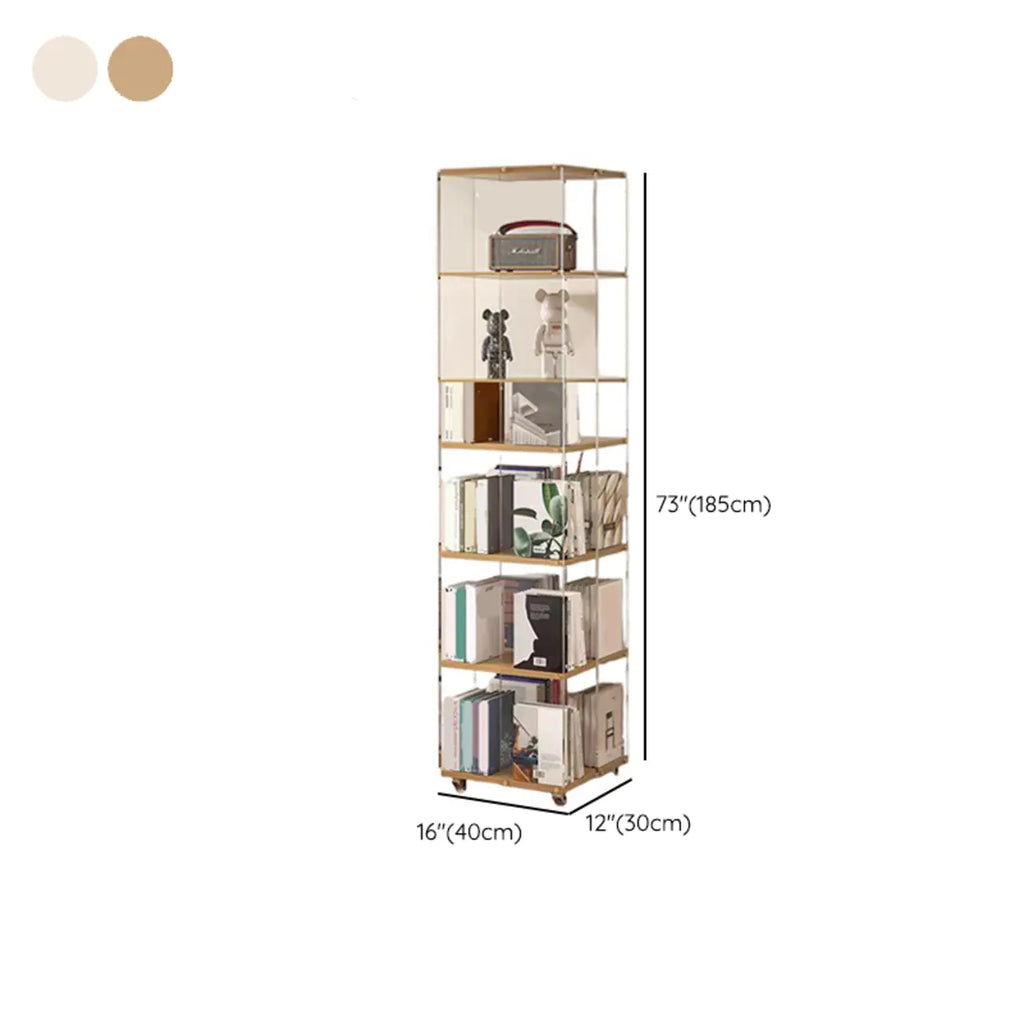 Vertical Lucite Open Back Etagere Narrow Bookshelves