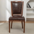 Mid Century Modern Solid Back Armless Wooden Dining Chairs