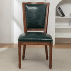 Mid Century Modern Solid Back Armless Wooden Dining Chairs