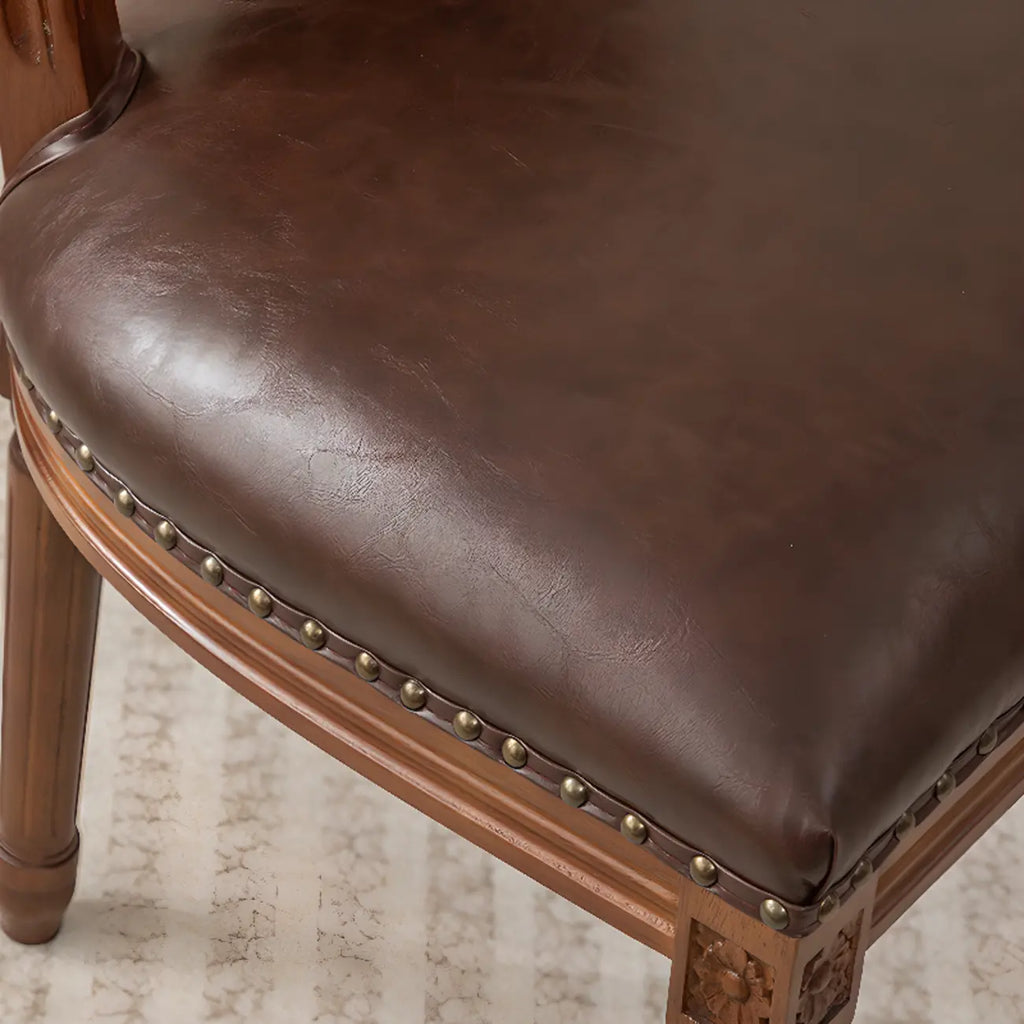 Mid Century Modern Solid Back Armless Wooden Dining Chairs