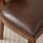 Mid Century Modern Solid Back Armless Wooden Dining Chairs