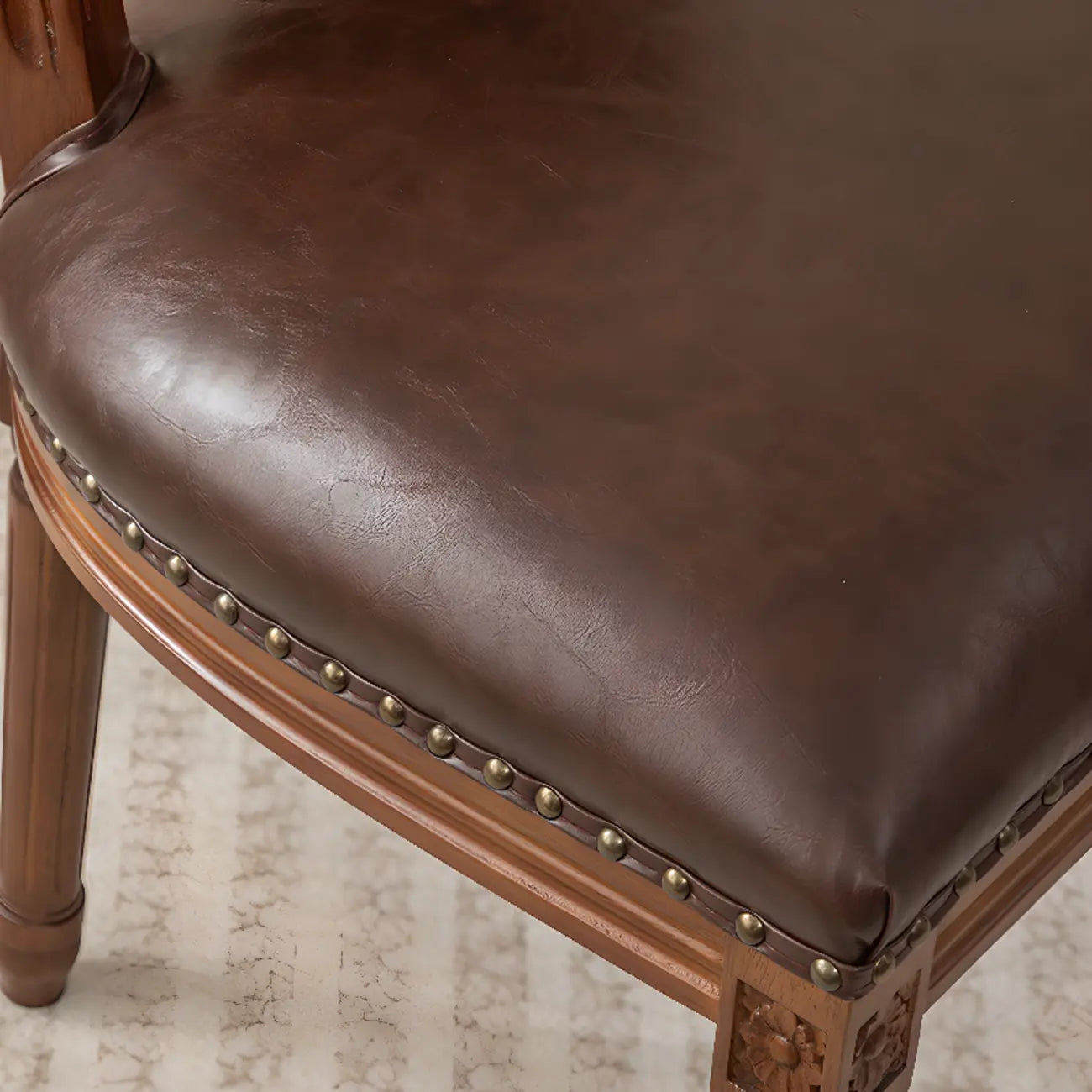 Mid Century Modern Solid Back Armless Wooden Dining Chairs