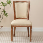 Mid Century Modern Solid Back Armless Wooden Dining Chairs