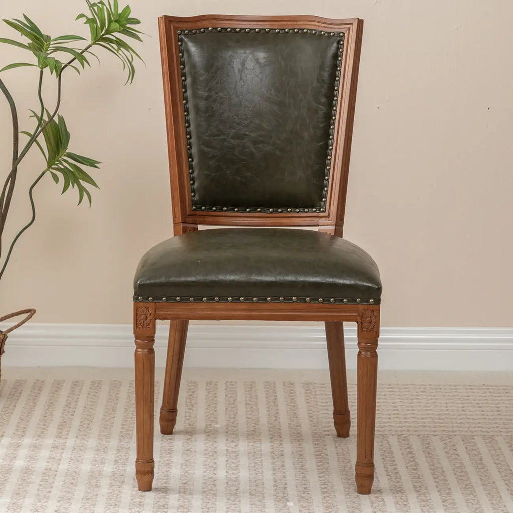 Mid Century Modern Solid Back Armless Wooden Dining Chairs