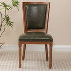 Mid Century Modern Solid Back Armless Wooden Dining Chairs