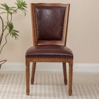 Mid Century Modern Solid Back Armless Wooden Dining Chairs